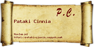 Pataki Cinnia névjegykártya